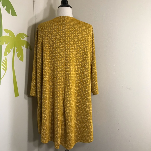 Lularoe Lindsay Yellow Metallic Cardigan Medium - Picture 3 of 6